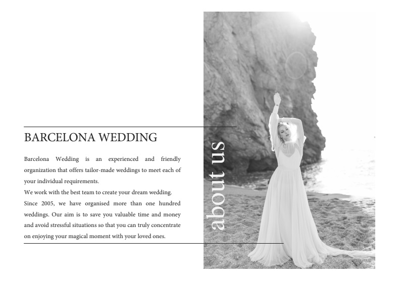 Screenshot from Barcelona Wedding website